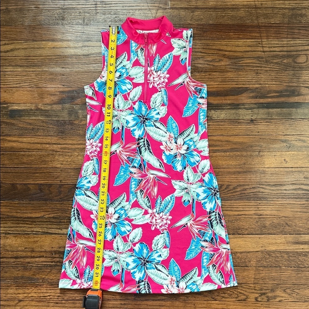 Tommy Bahama Golf Tropical Floral Sleeveless Dress XS Pink Resort Summer - Picture 7 of 11